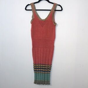 Handmade wool colorful knitted dress
